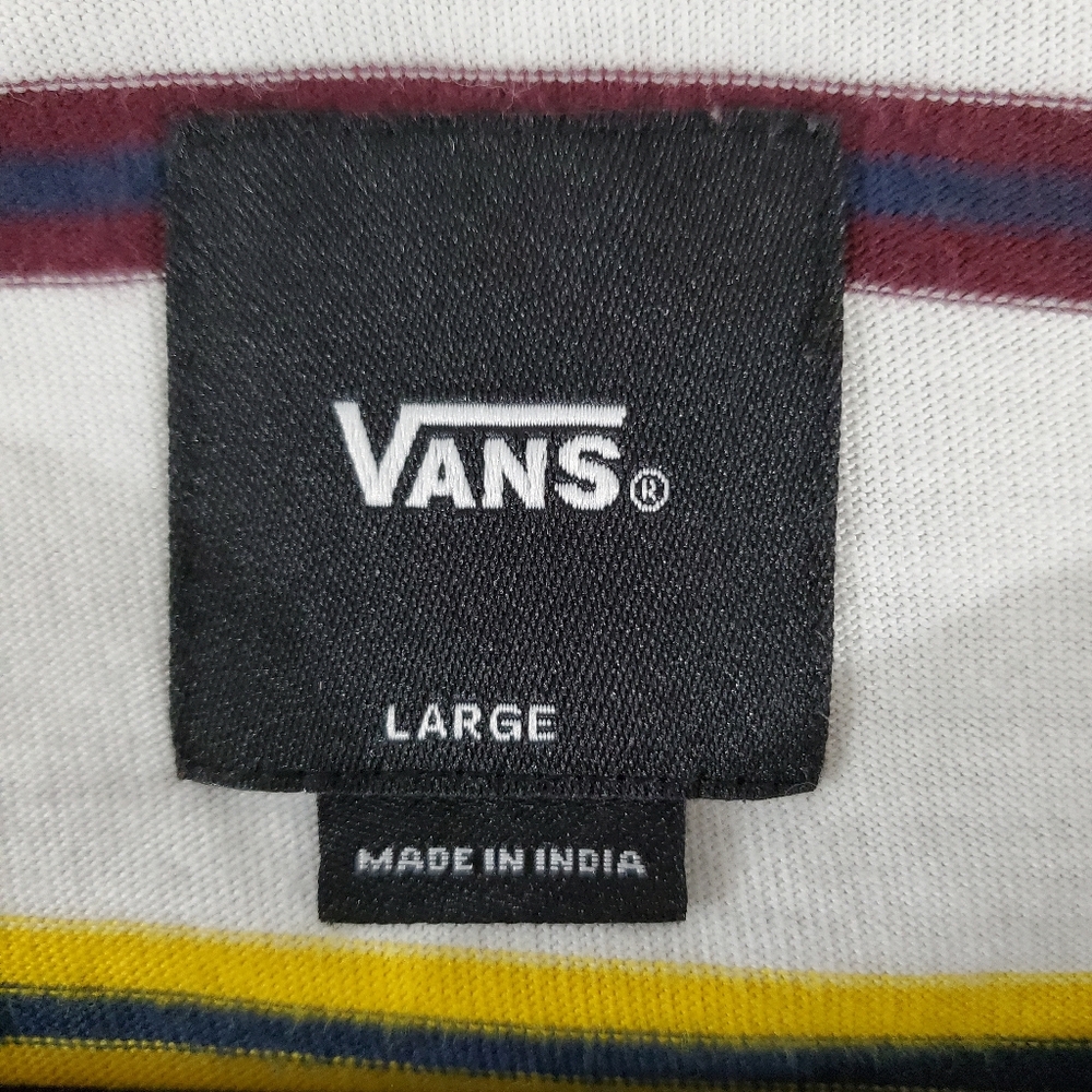 🩵 Vans Men's Striped White T-Shirt - Picture 2 of 6